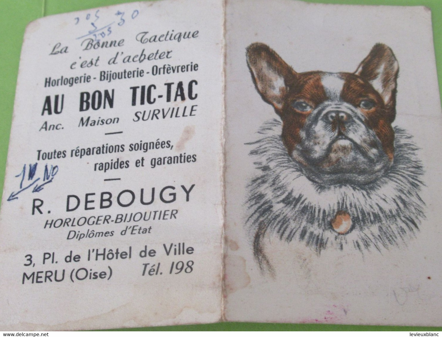 Petit Calendrier De Poche/Au Bon Tic-Tac/Debougy/Horloger-Bijoutier/MERU/Oise/1955   CAL478 - Petit Format : 1941-60