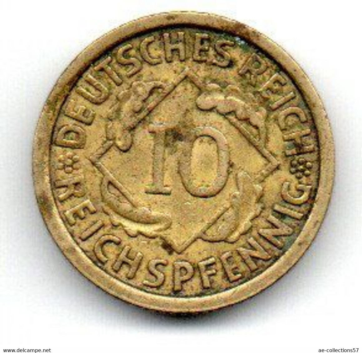 Allemagne  - 10 Reichspfennig  1936 J  -  état  TTB - 10 Renten- & 10 Reichspfennig
