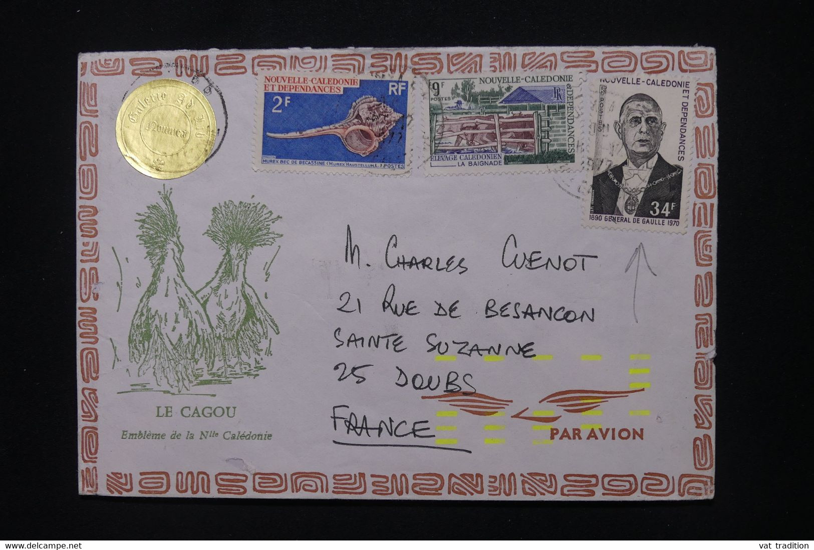 NOUVELLE CALÉDONIE - Enveloppe Nouméa Pour La France, Affranchissement Avec Général De Gaulle - L 106851 - Lettres & Documents