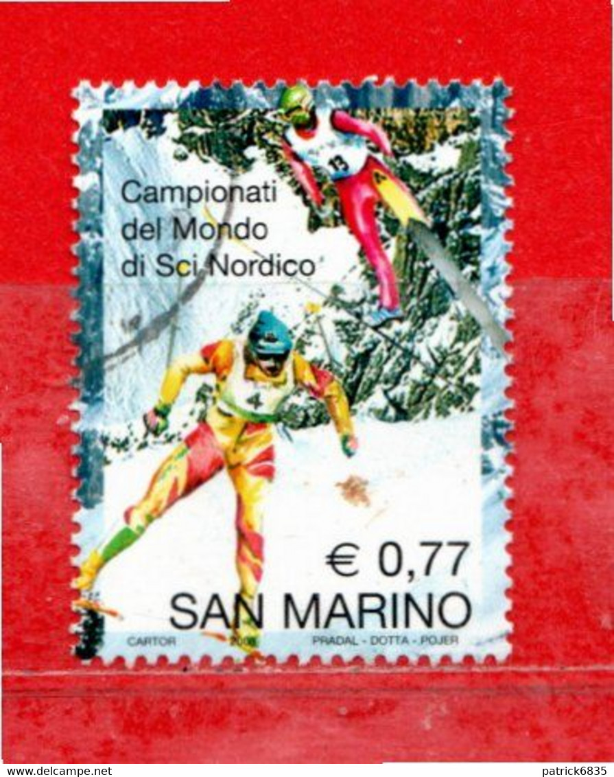 San. MARINO °- 2003 - Campionati Del Mondo Di Sci Nordico. Unif.1905.  Usato. - Gebruikt