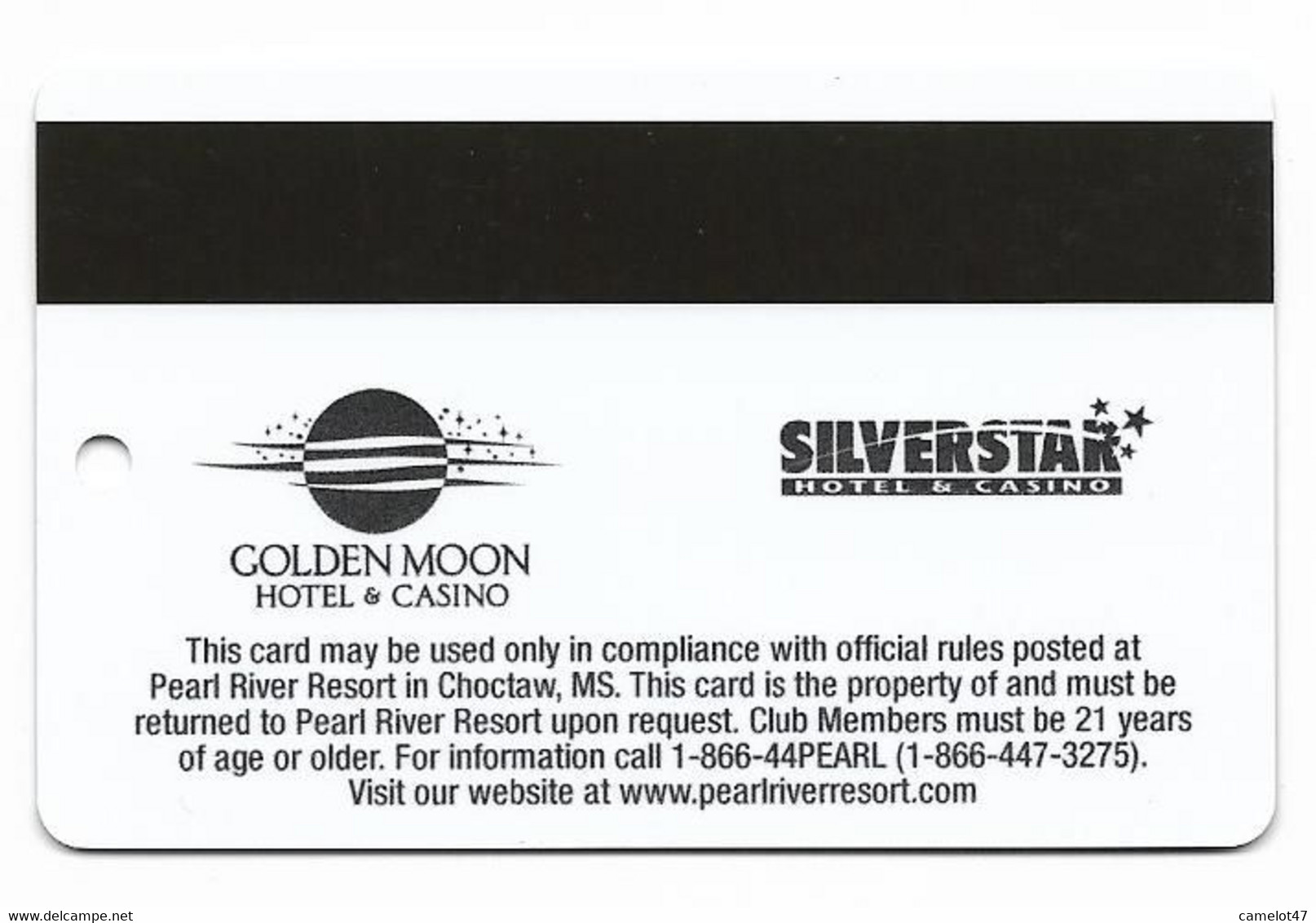 Golden Moon Casino, Choctaw, MS, U.S.A., Older Used Slot Or Player's Cardcard, # Goldenmoon-1 - Casinokarten