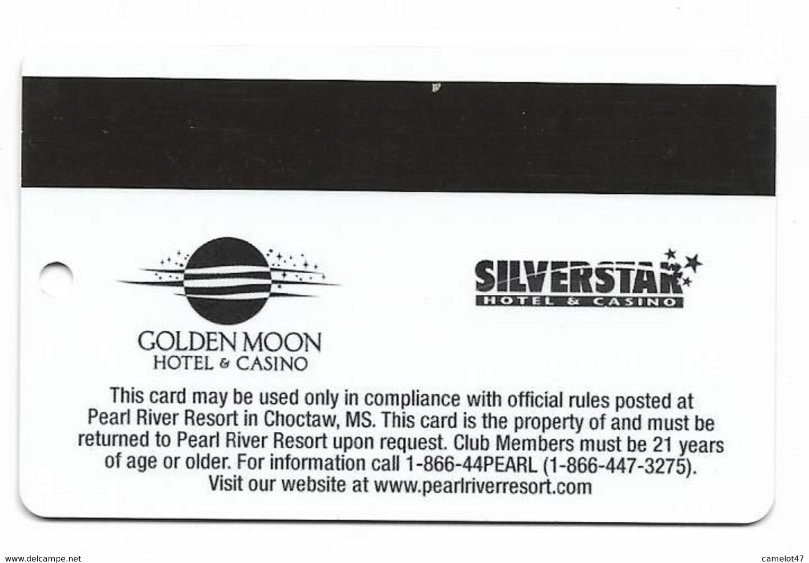 Golden Moon Casino, Choctaw, MS, U.S.A., Older Used Slot Or Player's Cardcard, # Goldenmoon-2 - Casinokarten