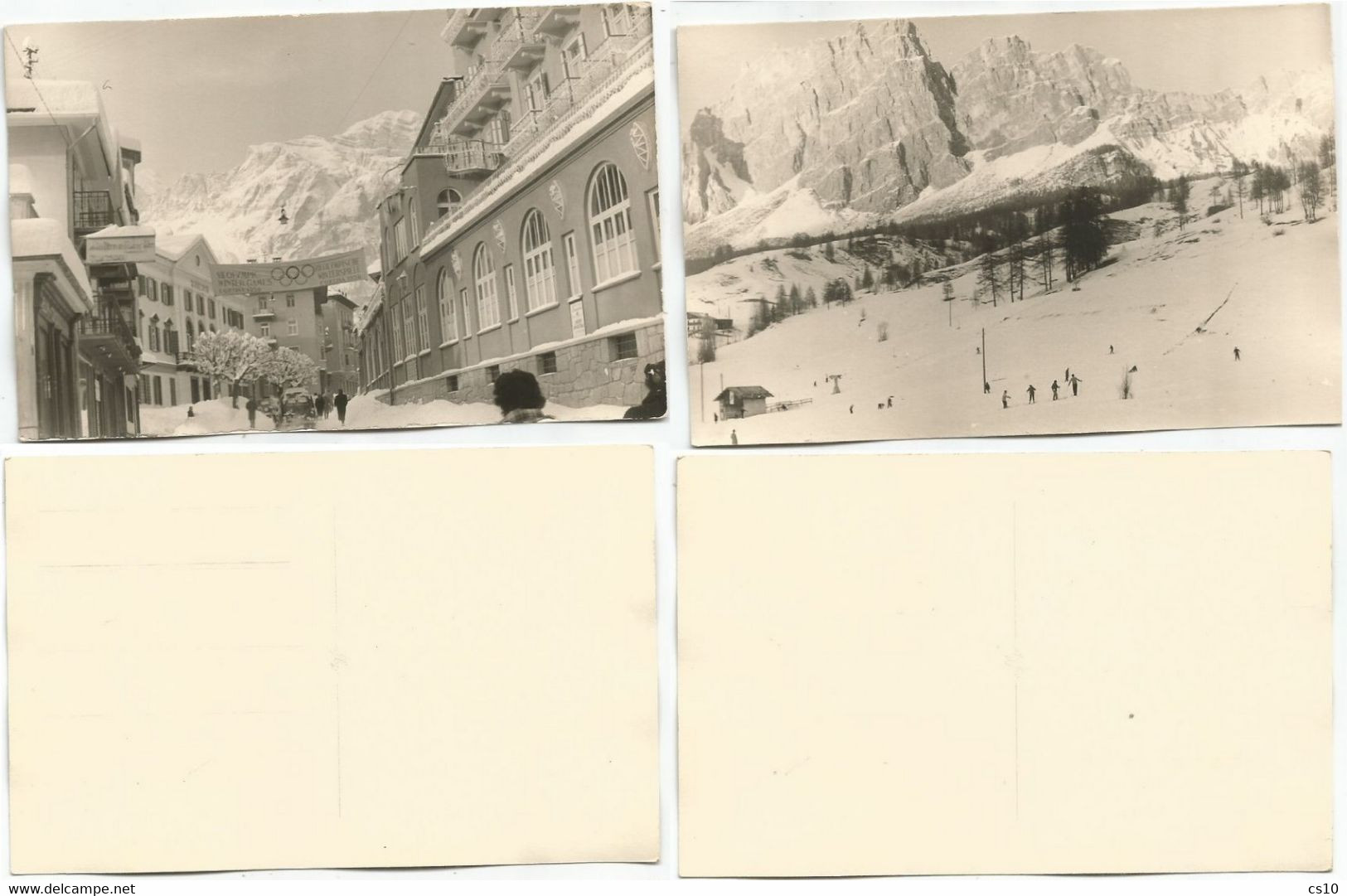 Winter Olympics 1956 Cortina - Lot #5 Event Pcards Including 2 Signed By Athletes (1 Stampless) + 2 Photos In RealPPC - Hiver 1956: Cortina D'Ampezzo