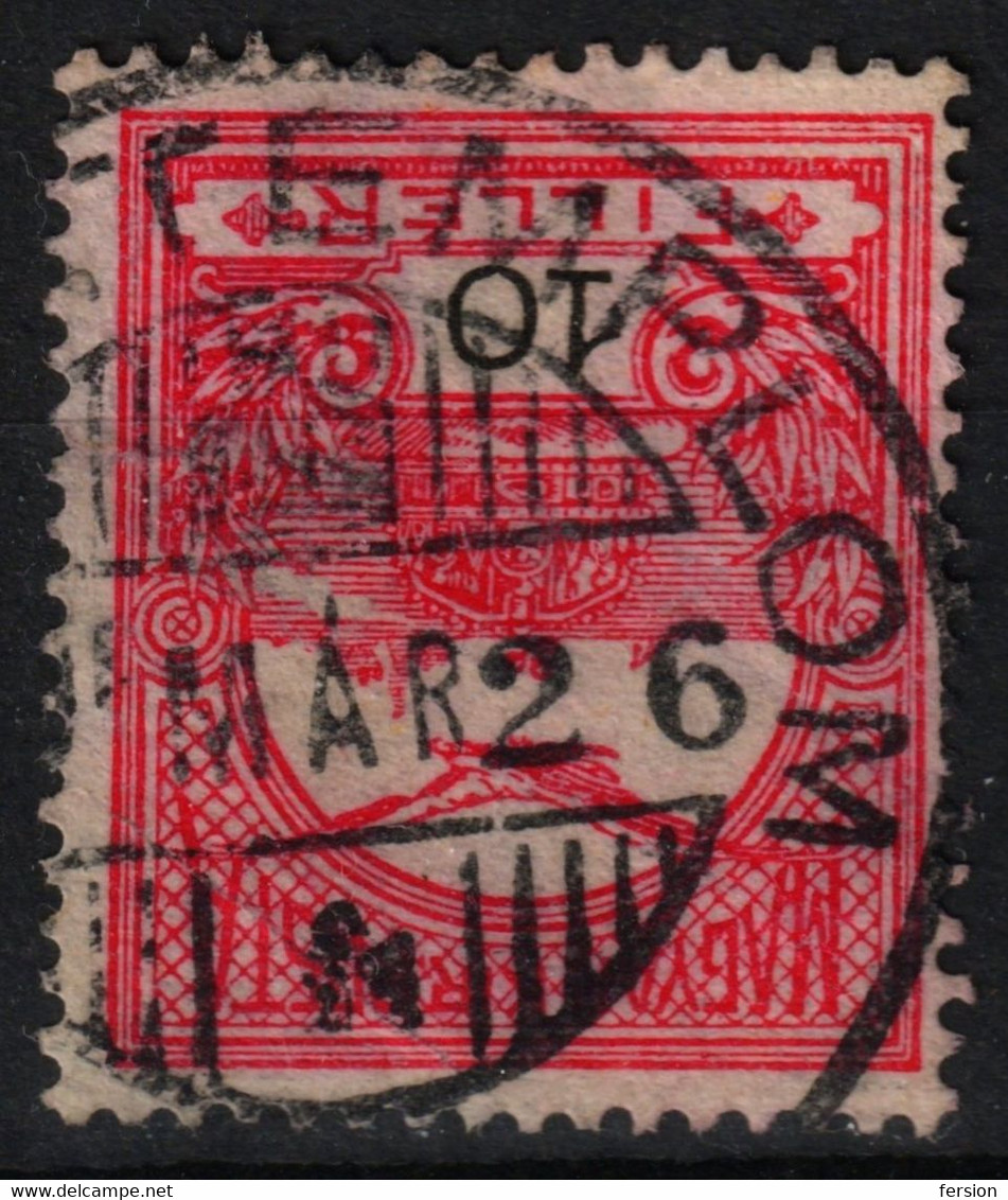 Fehértemplom Bela Crkva Postmark TURUL Crown 1910's Hungary SERBIA Vojvodina TEMES Tamiška Banat County KuK 10 Fill - Prephilately