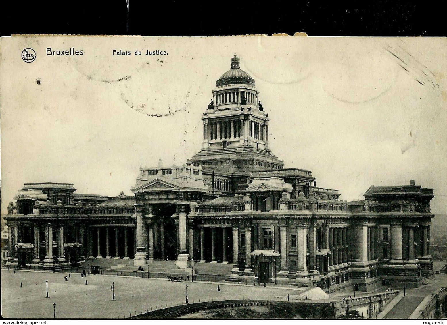 CP ( Palais De Justice Bruxelles SANS échafaudages)  Obl. BXL - 1 G -  1912 - Landpost (Ruralpost)