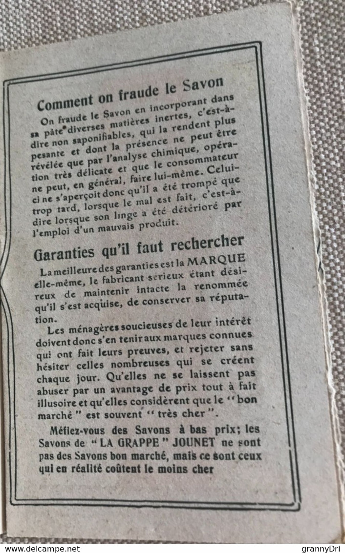 Pub Savon La Grappe D Or A.Jounet -savonnerie De La Grappe D'or 1ere Marque De Marseille - Publicidad