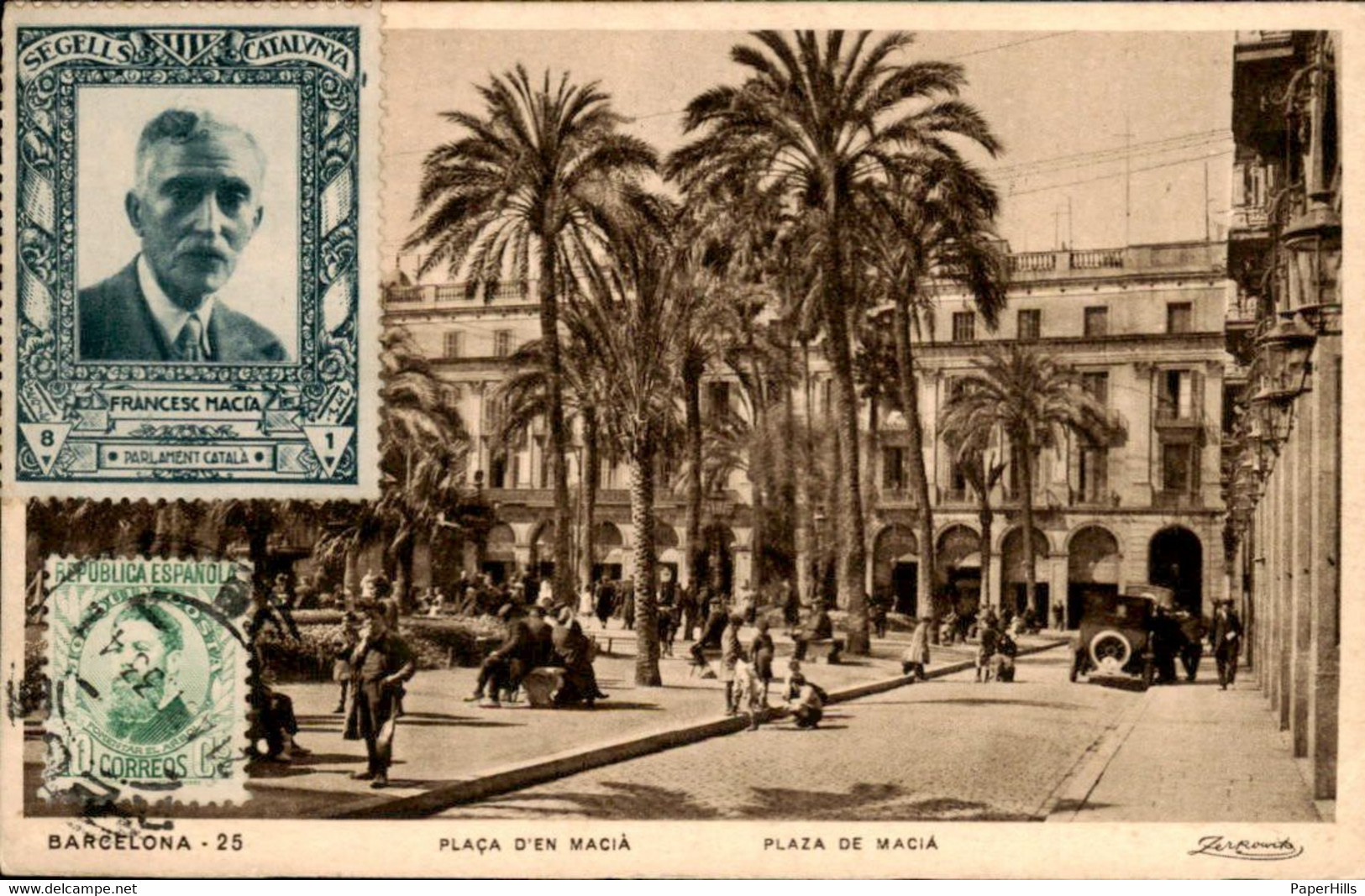 Spanje Spain Espana - Barcelona - Plaza De Macia - 1933 - Other & Unclassified