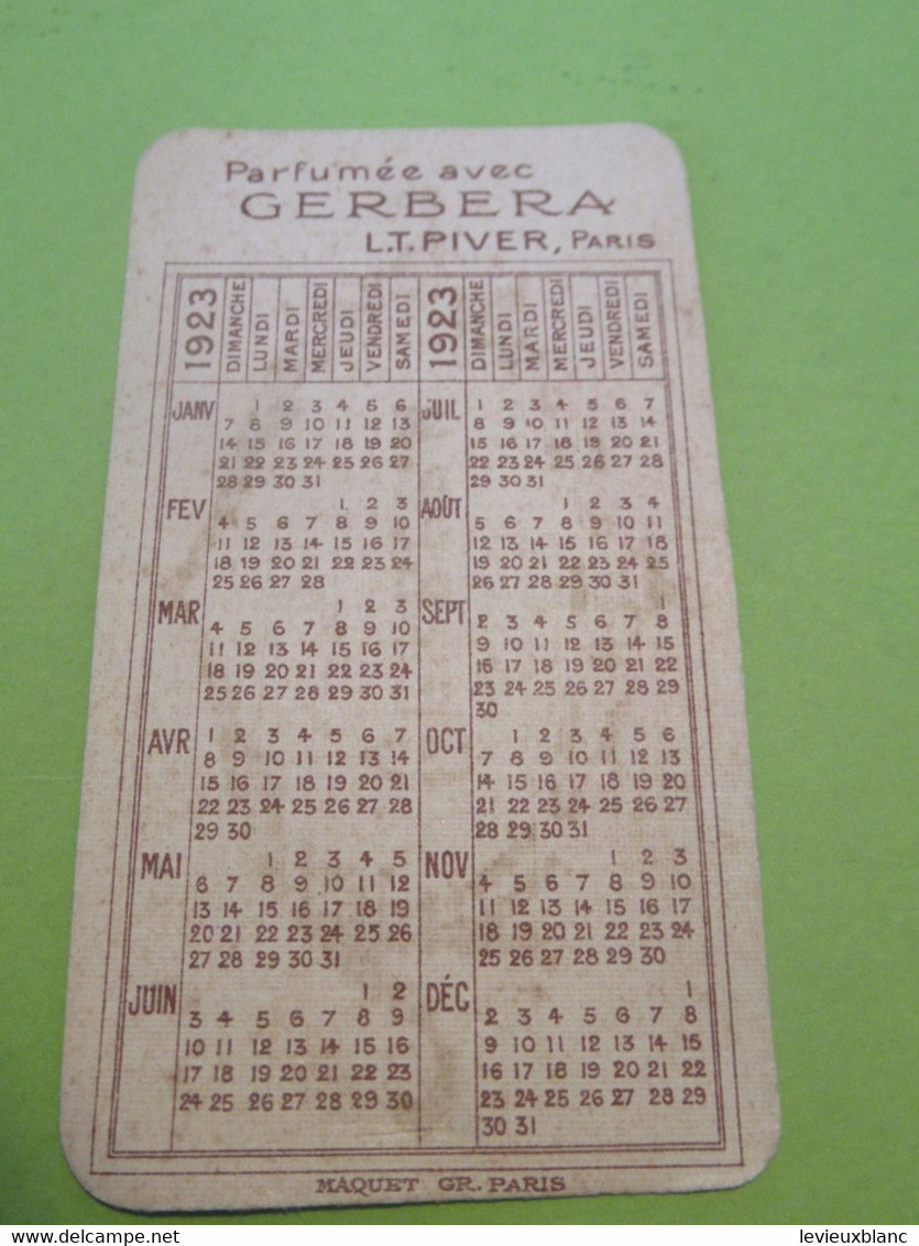 Carte Parfumée/ Parfum GERBERA /avec Calendrier/  LT PIVER/ Paris /Maquet / 1923     PARF225 - Anciennes (jusque 1960)