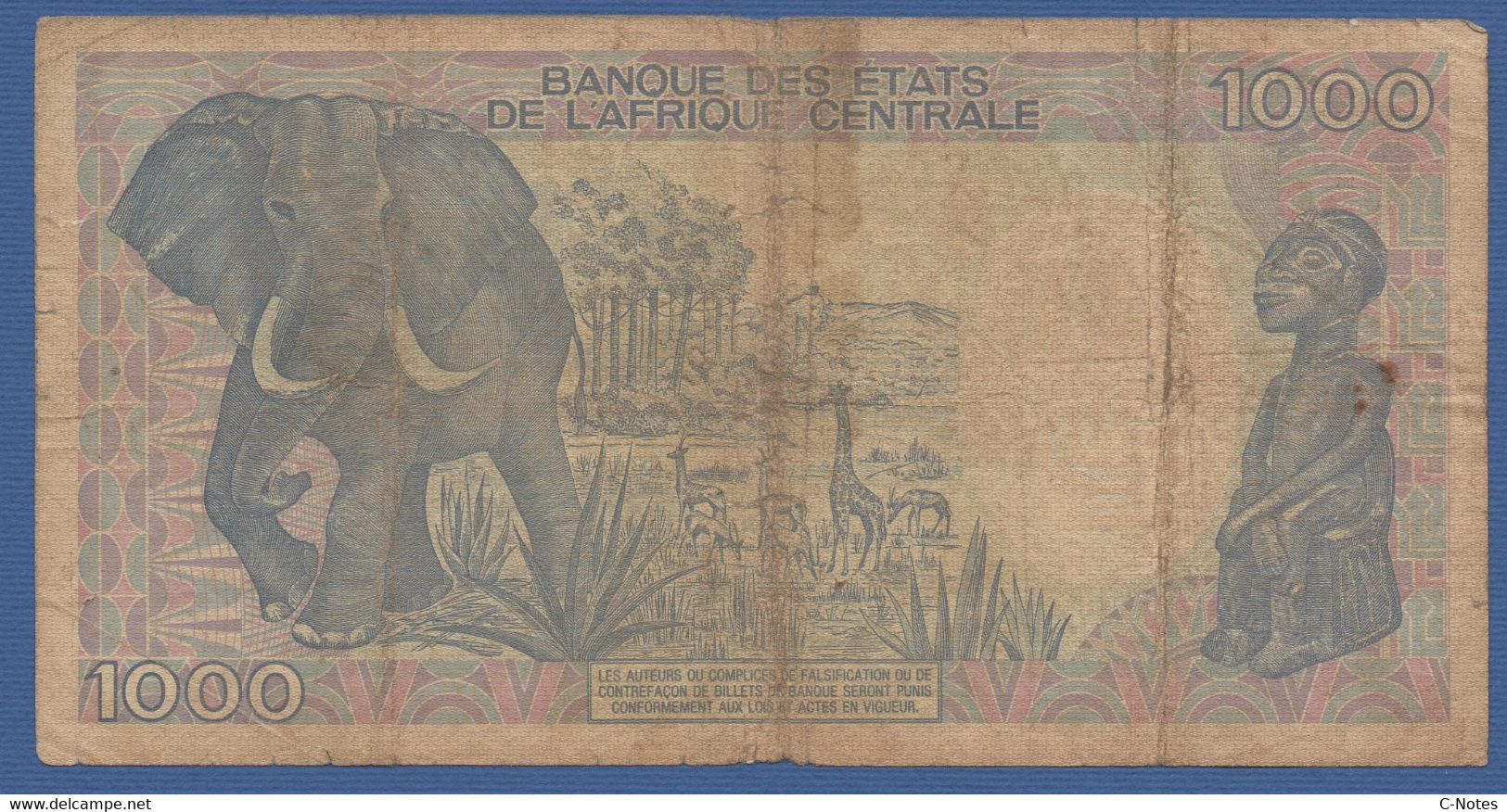 CHAD - P.10Aa – 1.000 Francs 01.01.1990 - Circulated Serie J.09 540022 - Chad