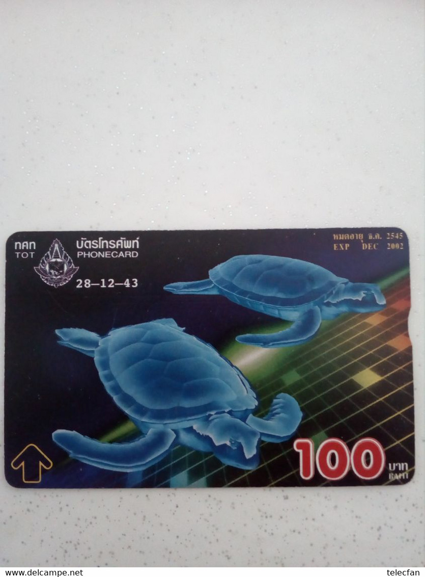 THAILANDE TORTUE TURTTLE 100U UT - Schildpadden