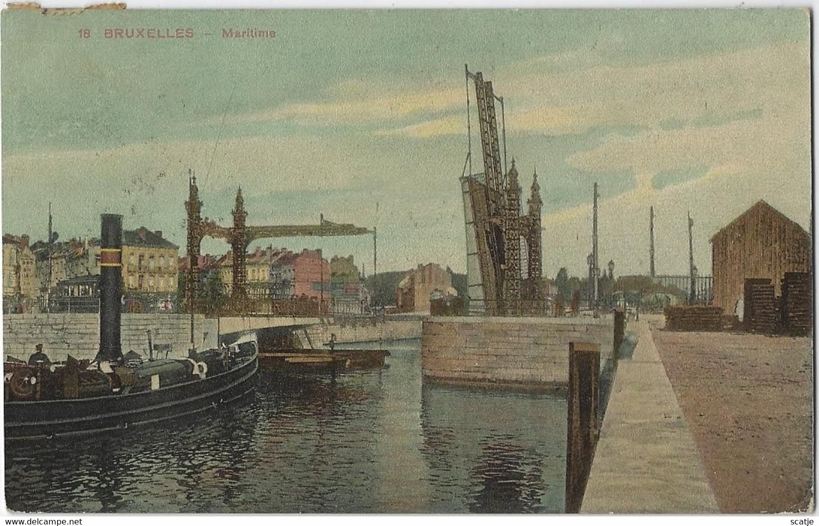 Bruxelles   -   Maritime   -   Prachtige Kaart!   -   1912    Naar   Verviers - Transport (sea) - Harbour