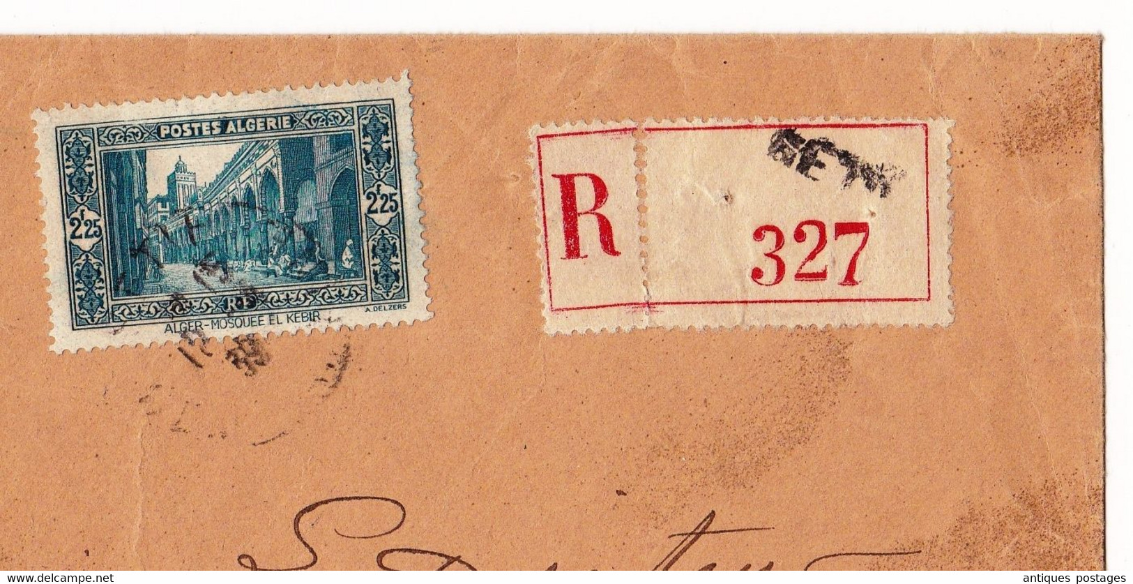 Lettre Recommandée 1939 Sétif Alger Algérie Surcharge Société Des Domaines De La Ruche Emile Chollet & Fils Agriculture - Storia Postale