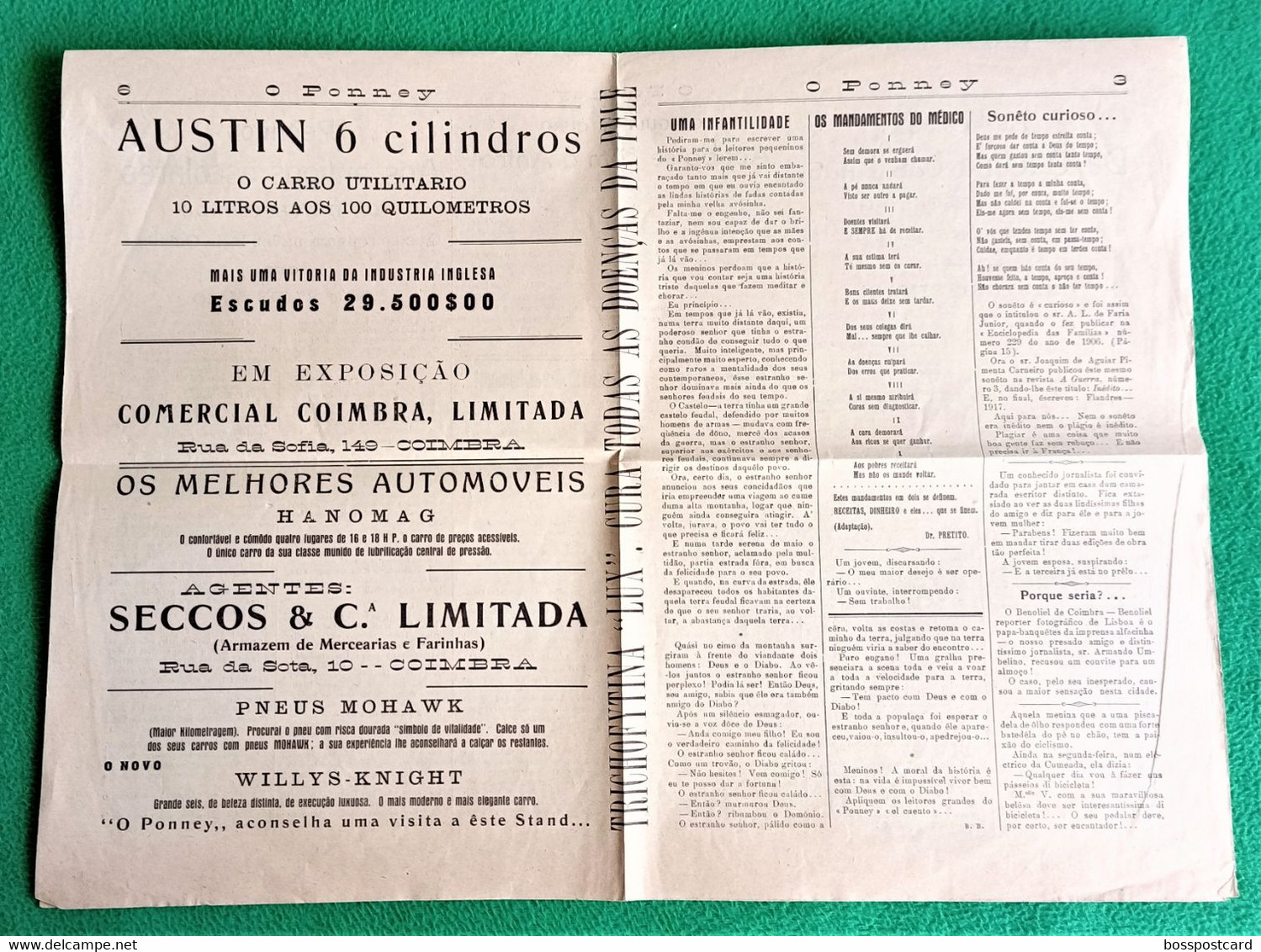 Coimbra - Jornal Ponney Nº 40, 30 Abril De 1931 - Estudante Da Universidade - República Portuguesa - Portugal - Humour