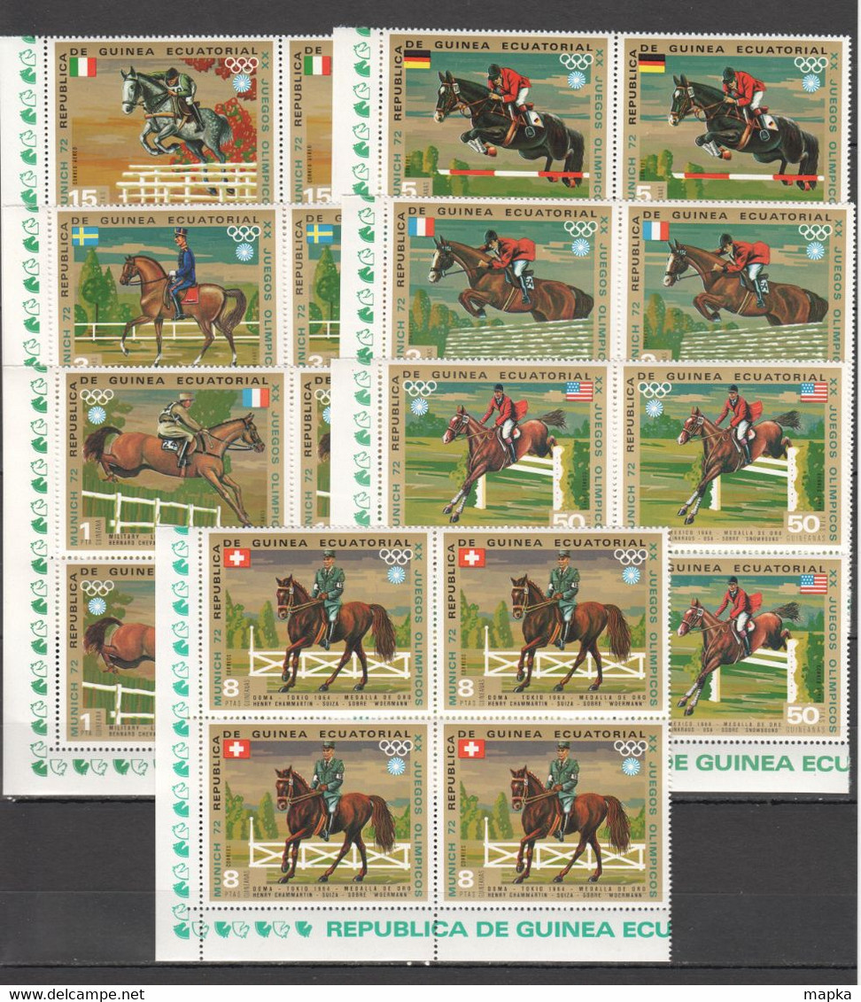 CC042 GUINEA ECUATORIAL SPORT OLYMPIC GAMES MUNICH 72 HORSES !!! 4SET MNH - Ete 1972: Munich