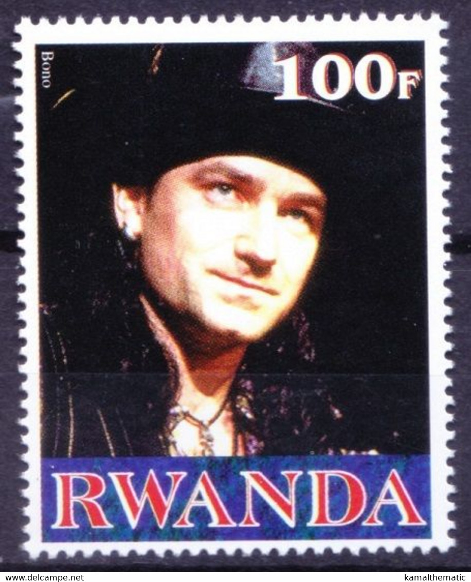 RWANDA 2000 MNH, Paul Hewson, Bono, Irish Musician, Singer - Chanteurs