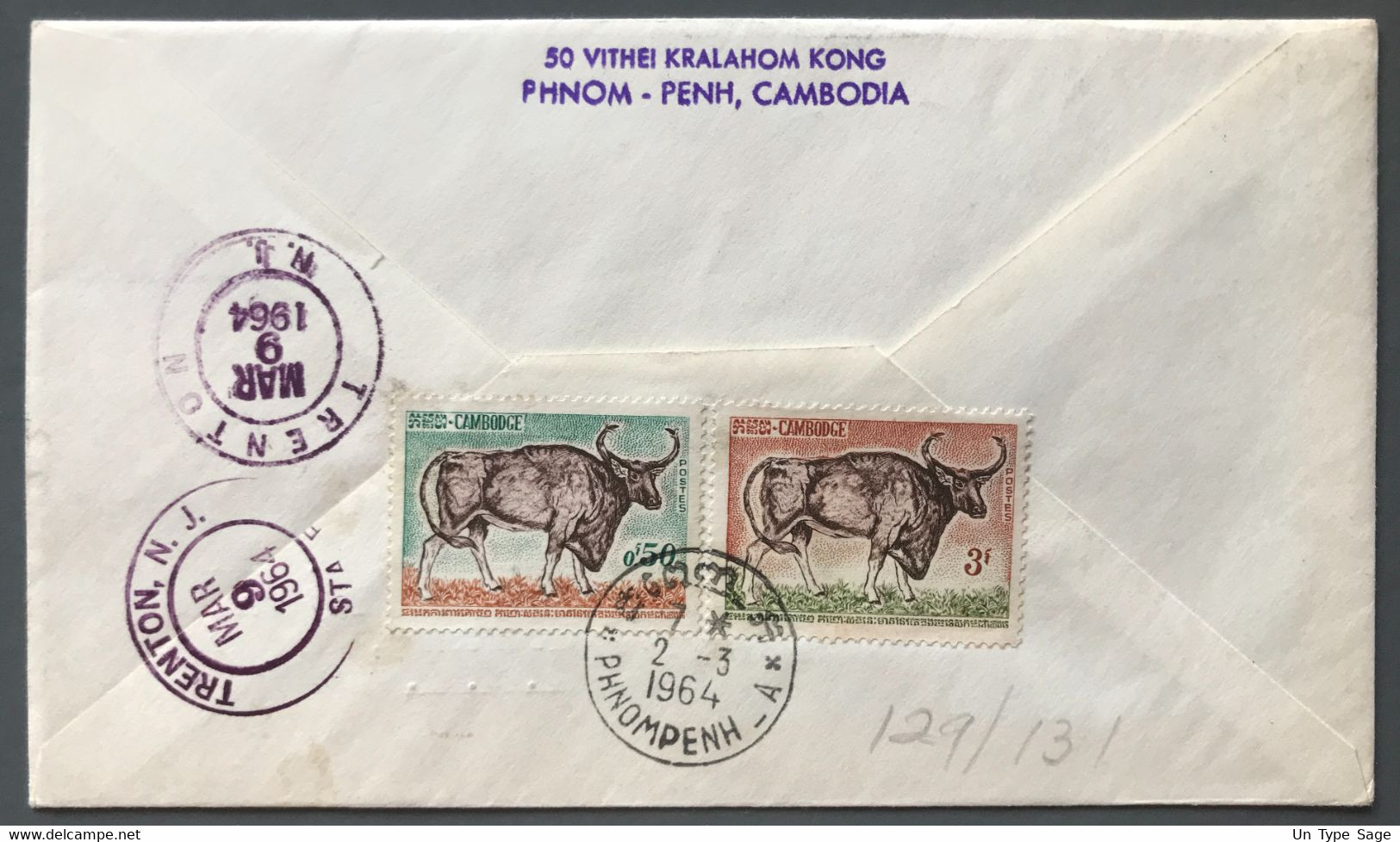 Cambodge - FDC - Protegez Le KOPREY - TAD Phnom - Penh - A Pour Les USA 2.3.1964 - (W1282) - Cambodja