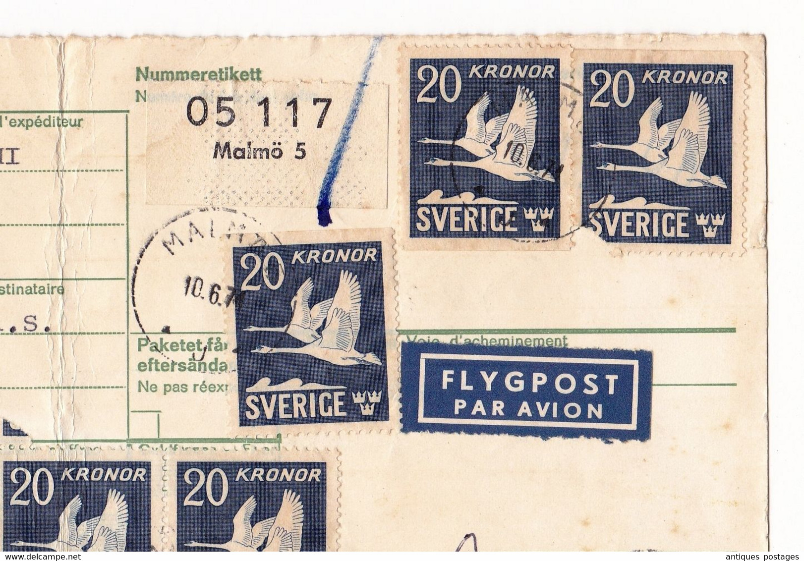 Postkontor Malmö Malmø Sverige Suède Sweden 1974 Varazze Italia - Storia Postale