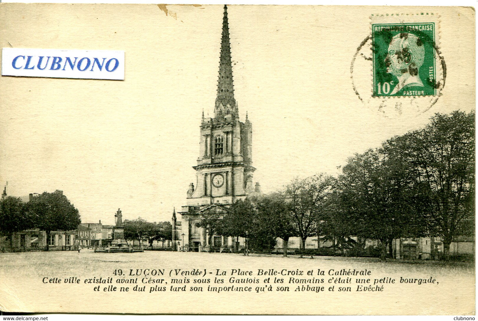 CPA - LUCON - PLACE BELLE-CROIX ET CATHEDRALE - Lucon