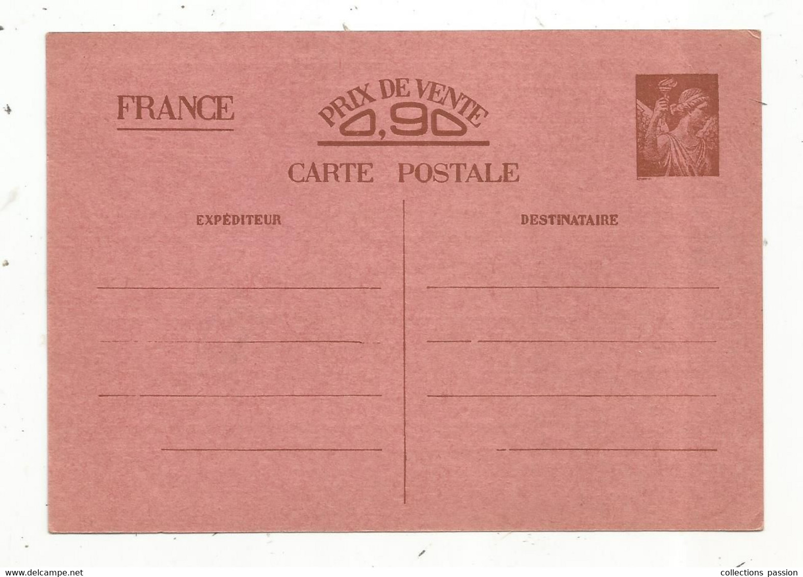 Entier Postal , Neuf Sur Carte Postale Rose , Militaria ,2 Scans - Standard Covers & Stamped On Demand (before 1995)