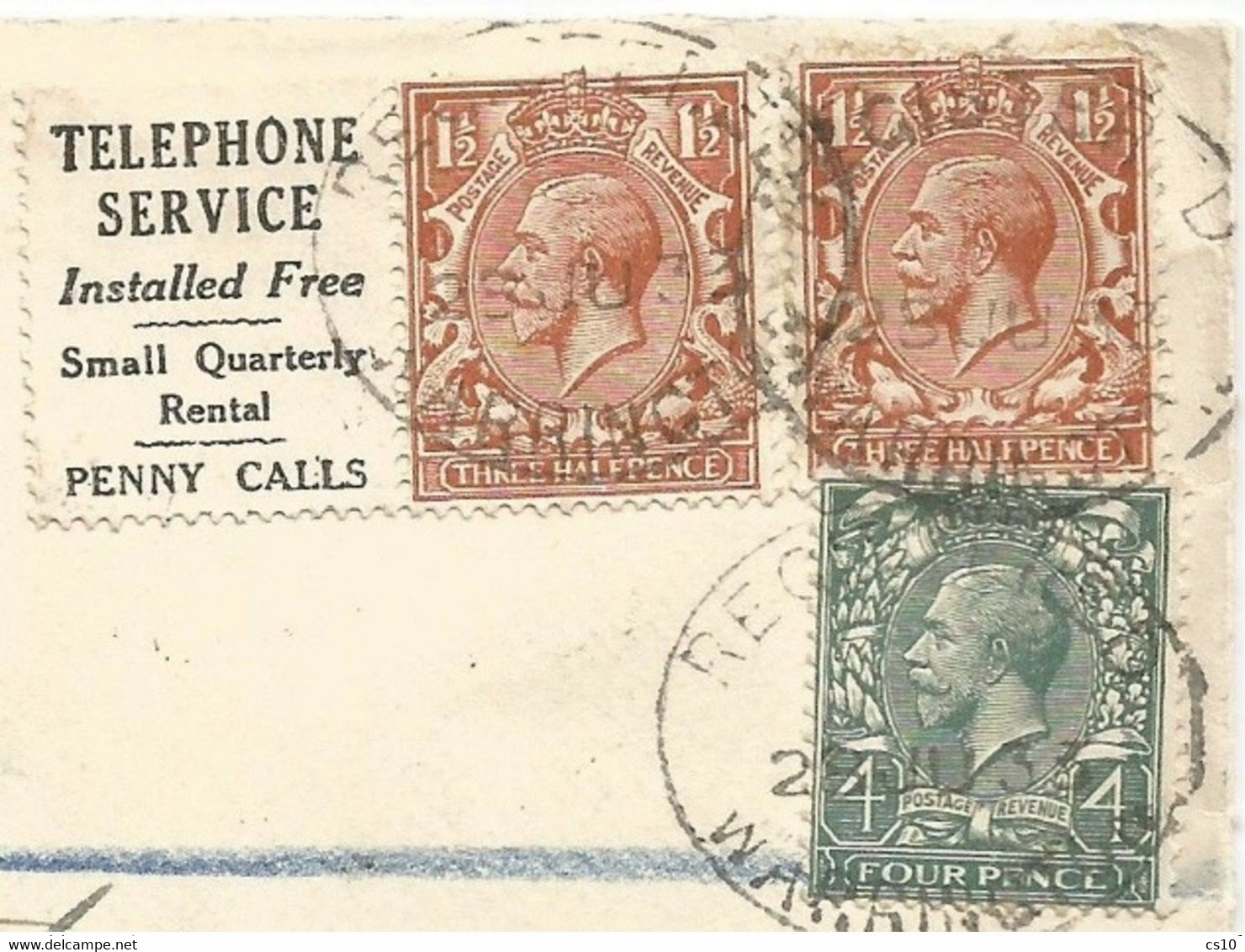 KG5 Reg.CV 28jun1933 With Regular 3v + Telephone Adver Label To Italy Via Suisse - Variétés, Erreurs & Curiosités