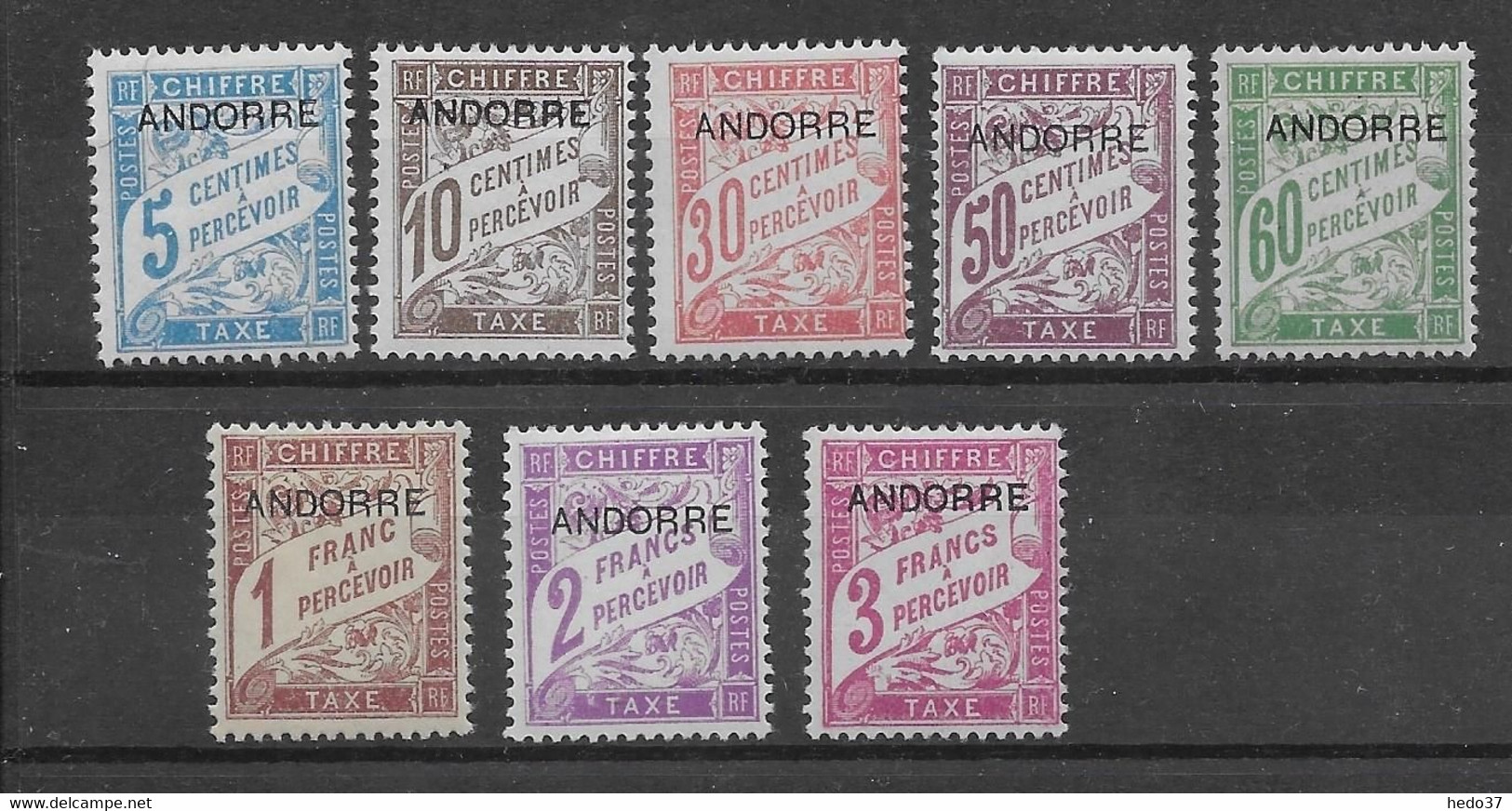 Andorre Taxe N°1/8 - Neuf * Avec Charnière - TB - Unused Stamps