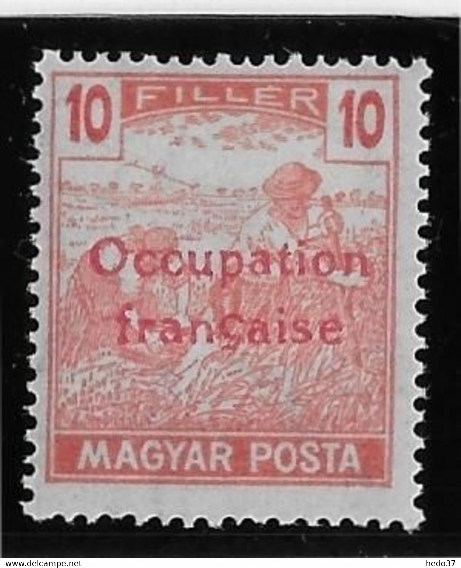 Hongrie Occupation Française - Arad - N°41 Variété Surcharge Carmin Au Lieu De Bleu - Neuf * Avec Charnière - TB - Ongebruikt