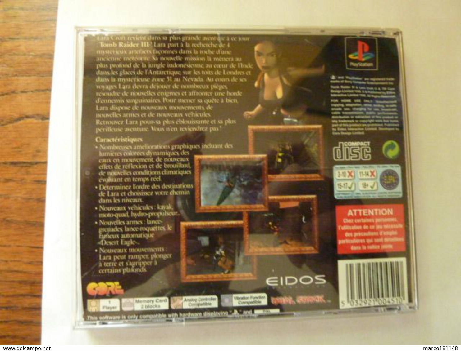 PlayStation - TOMB RAIDER III - Les Aventures De LARA CROFT - Playstation