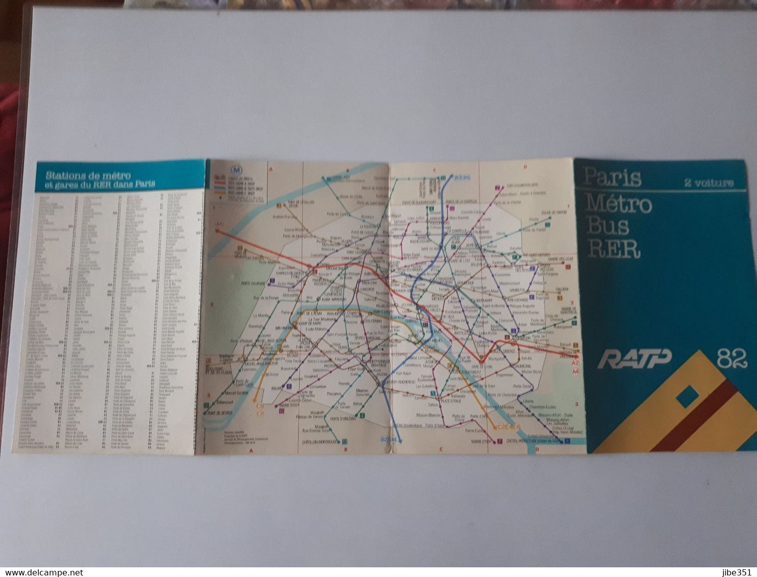 FRANCE PARIS PLAN METRO BUS RER  RATP 1982 - Europa