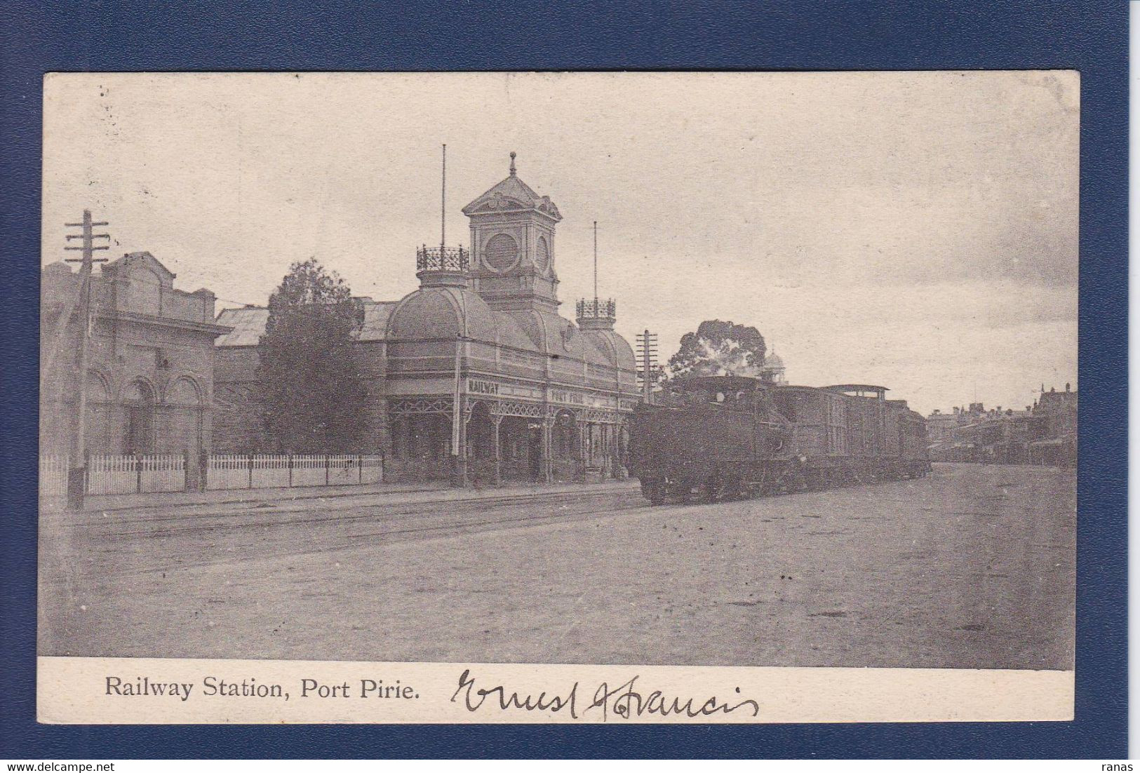 CPA Australie Port Pirie Train Gare Chemin De Fer Circulé - Autres & Non Classés