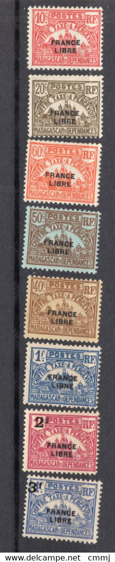 1943 - MADAGASCAR - Mi. 20-27 - NH - (UP121.44) - Portomarken