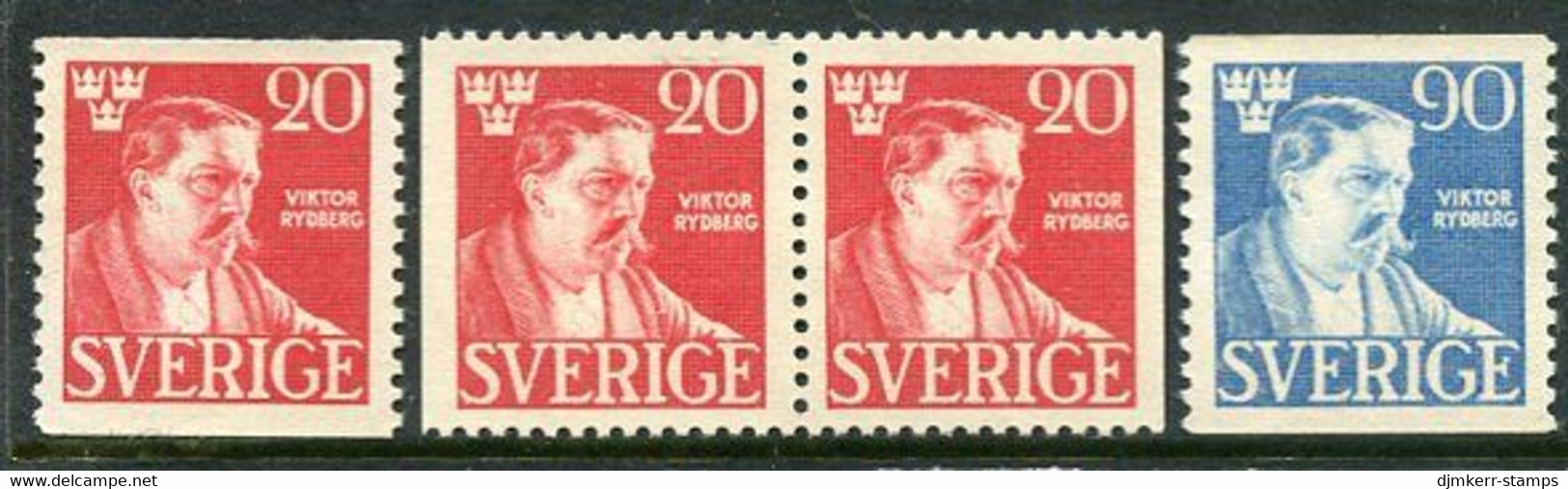 SWEDEN 1945 Rydberg Anniversary Set Of 4 MNH / **.  Michel 314-15 - Nuovi