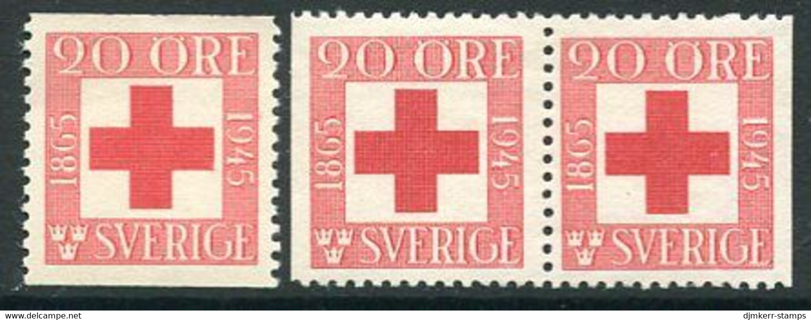 SWEDEN 1945 Red Cross Set Of 3 MNH / **  Michel 311 - Nuovi