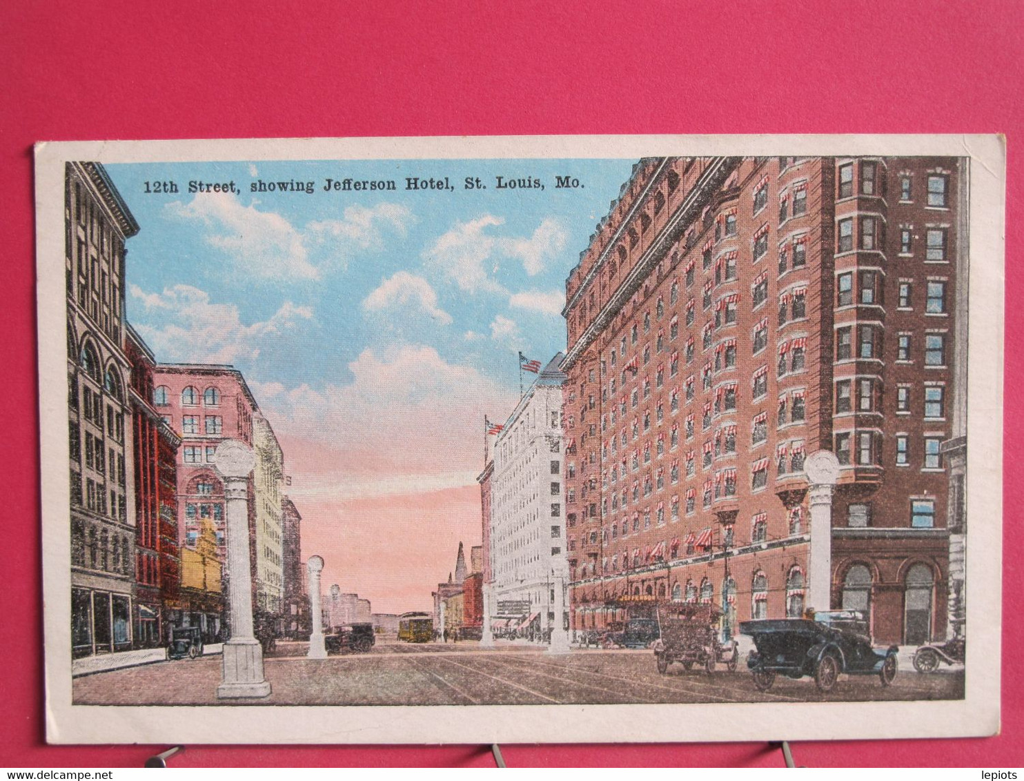 Visuel Très Peu Courant - USA - Saint Louis - Missouri - 12th Street Showing Jefferson Hotel - 1919 - R/verso - St Louis – Missouri