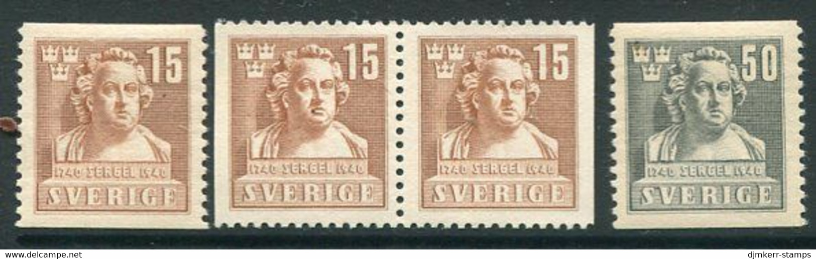 SWEDEN 1940 Sergel Bicentenary Set Of 4 With Pair MNH / **  Michel 279-80 - Ungebraucht