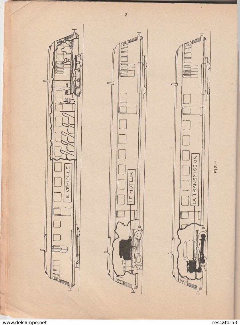 Rare Notice Descriptive De La SNCF Les Engins à Moteur Thermique  Autorails 2 Eme Partie 1956 - Railway & Tramway
