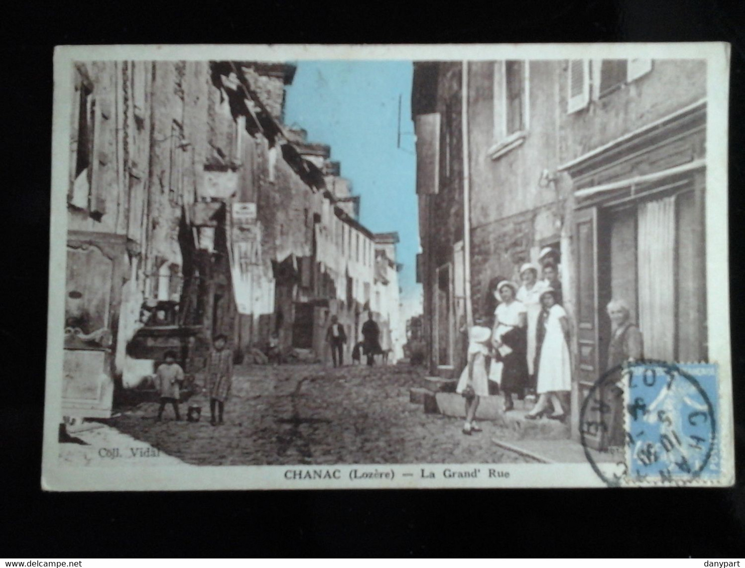 48 - Lozère - Chanac - La Grand Rue - Belle Animation  à Gauche Garage Peugeot édit.coll. Vidal - Chanac