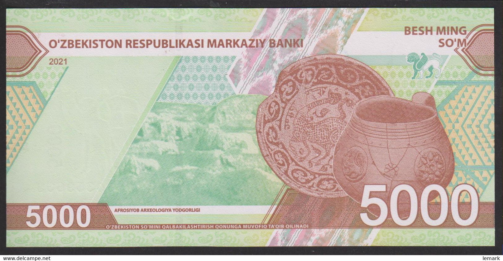 Uzbekistan 5000 Som 2021 Pnew UNC - Uzbekistán