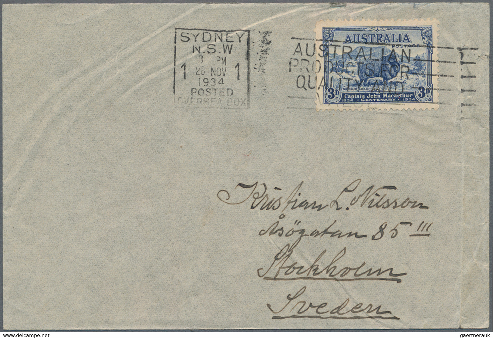 Australien - Besonderheiten: 1909-1958 Destination SWEDEN: 36 covers and postcards from various plac