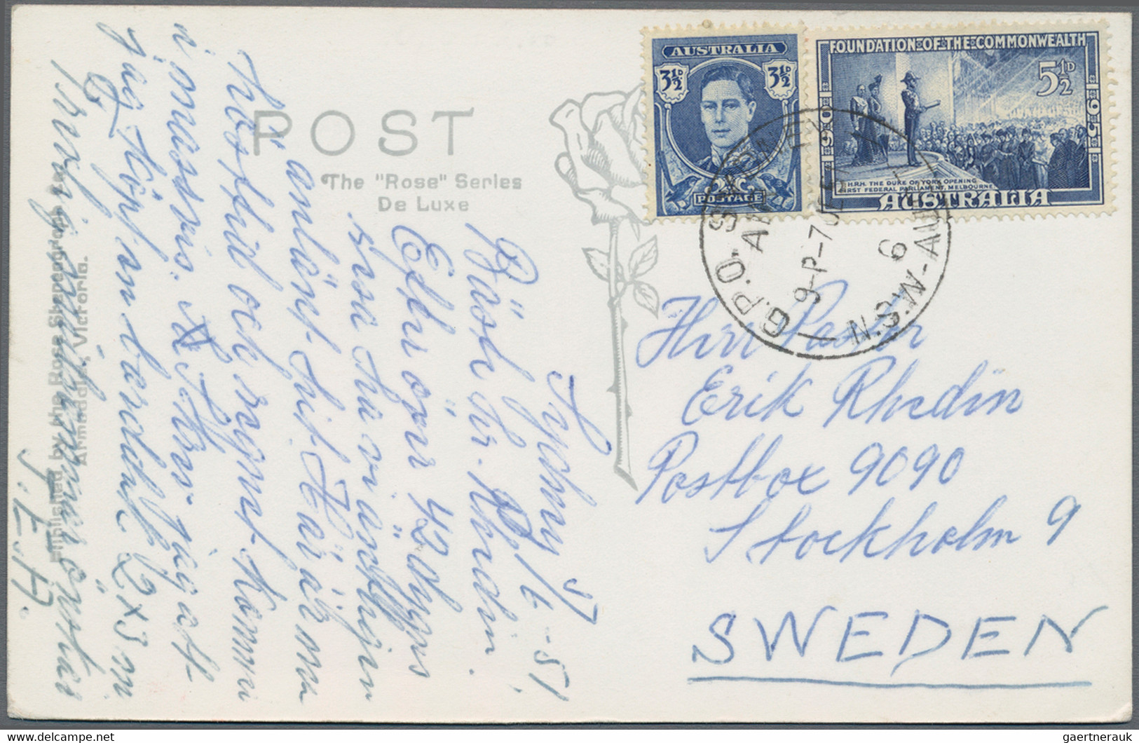 Australien - Besonderheiten: 1909-1958 Destination SWEDEN: 36 covers and postcards from various plac