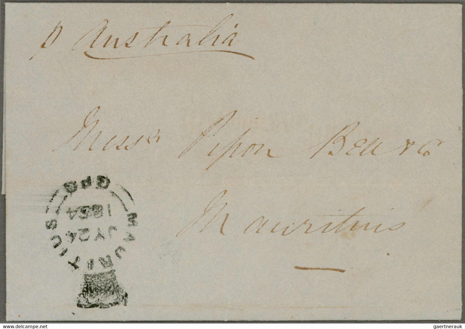 Mauritius: 1830's-1870's MAURITIUS INCOMING MAIL: Collection of more than 180 letters and covers sen