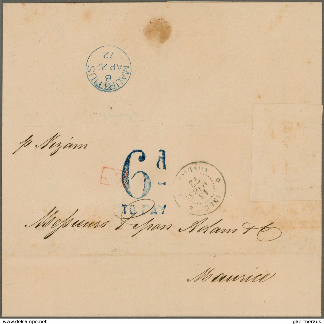 Mauritius: 1830's-1870's MAURITIUS INCOMING MAIL: Collection of more than 180 letters and covers sen