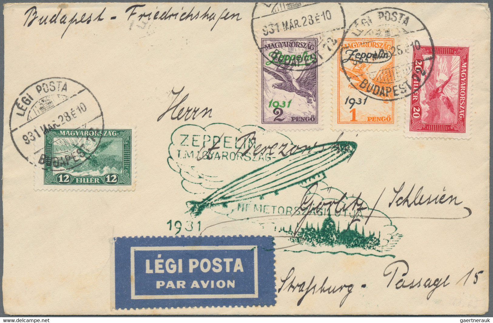 Zeppelinpost Deutschland: 1922/1939, Partie Von 14 Luftpost-Briefen/-Karten Incl. Zeppelinpost, Dabe - Airmail & Zeppelin