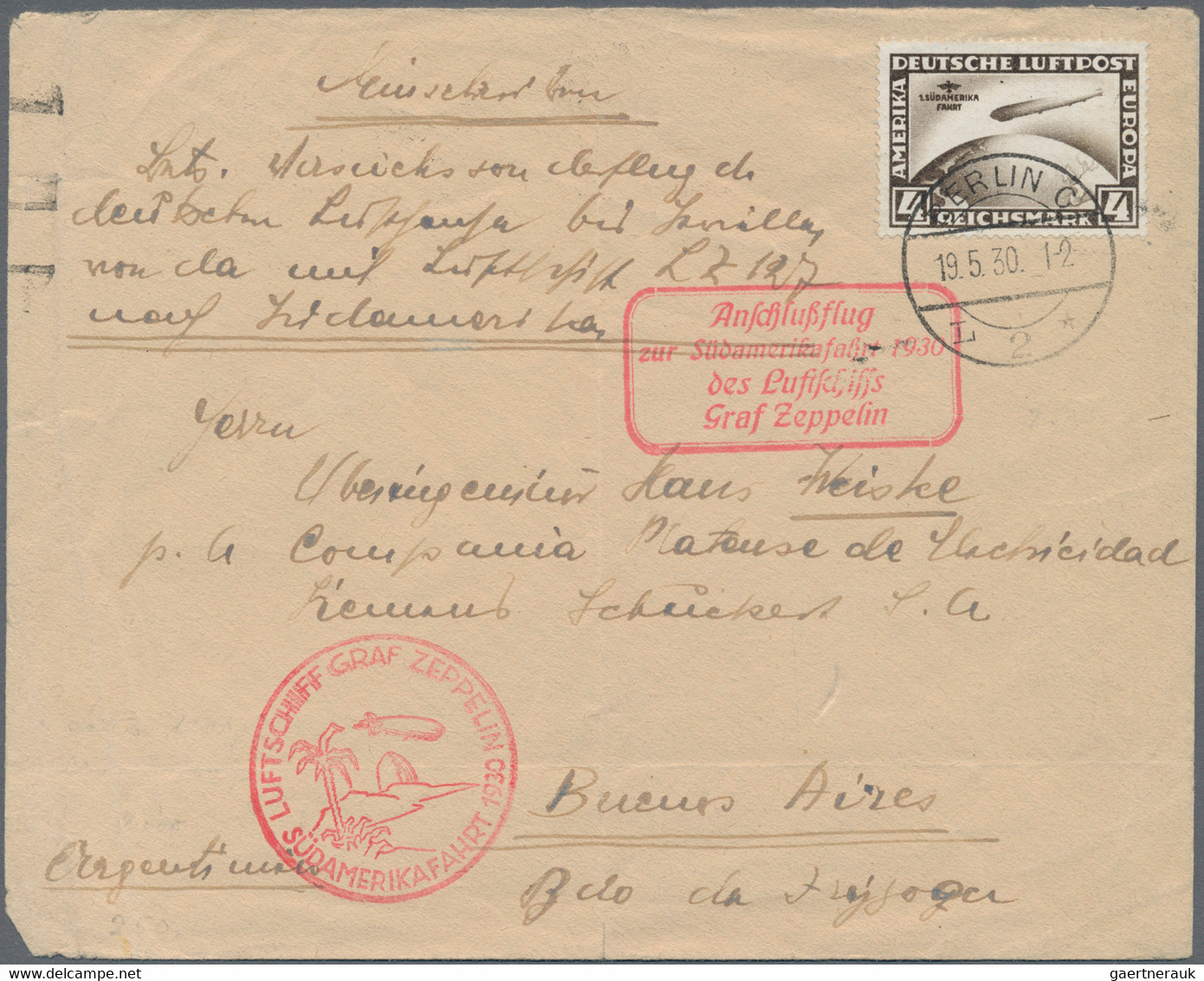 Zeppelinpost Deutschland: 1928/31, Kleine Partie Von Vier Zeppelin-Belegen, Dabei MiNr. 423 Auf Post - Airmail & Zeppelin