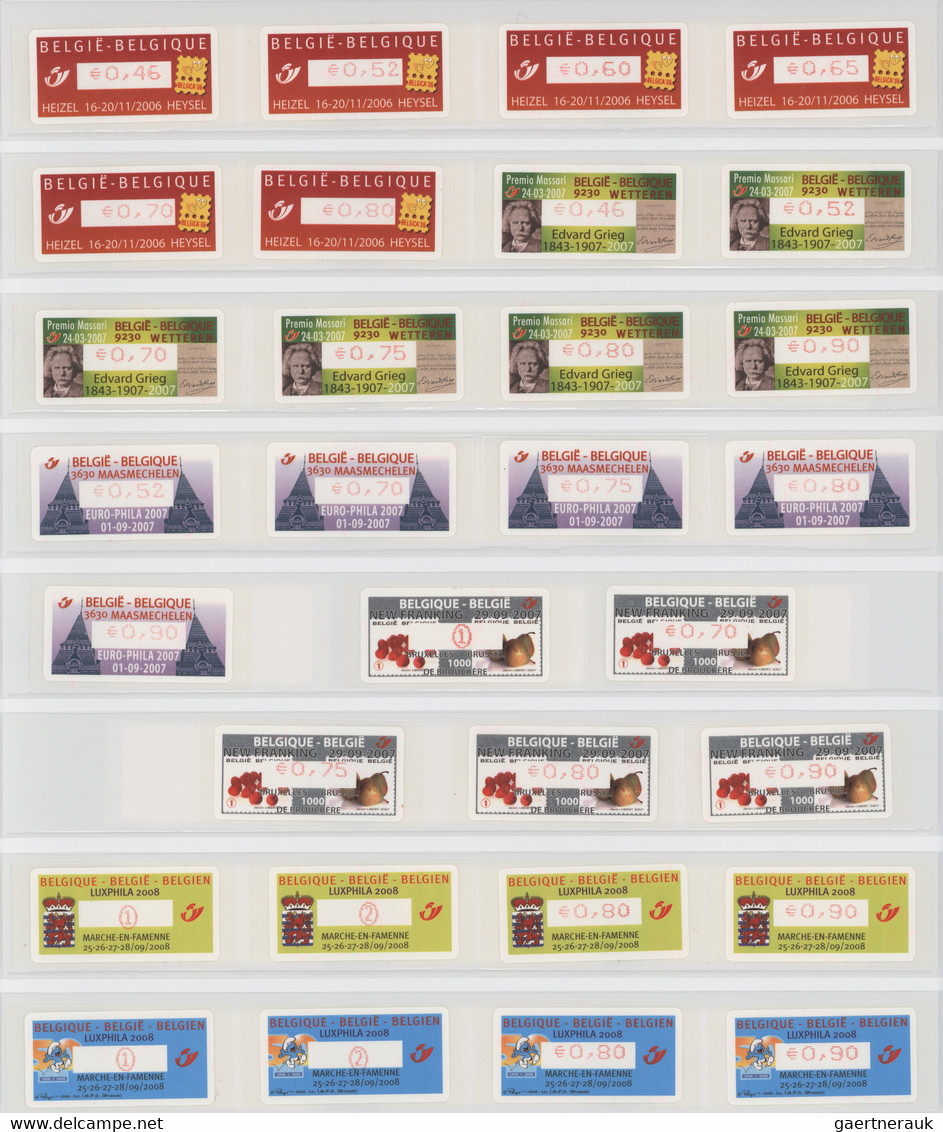 Belgien - Automatenmarken: 1980/2012, comprehensive MNH resp. neatly postmarked collection of apprx.