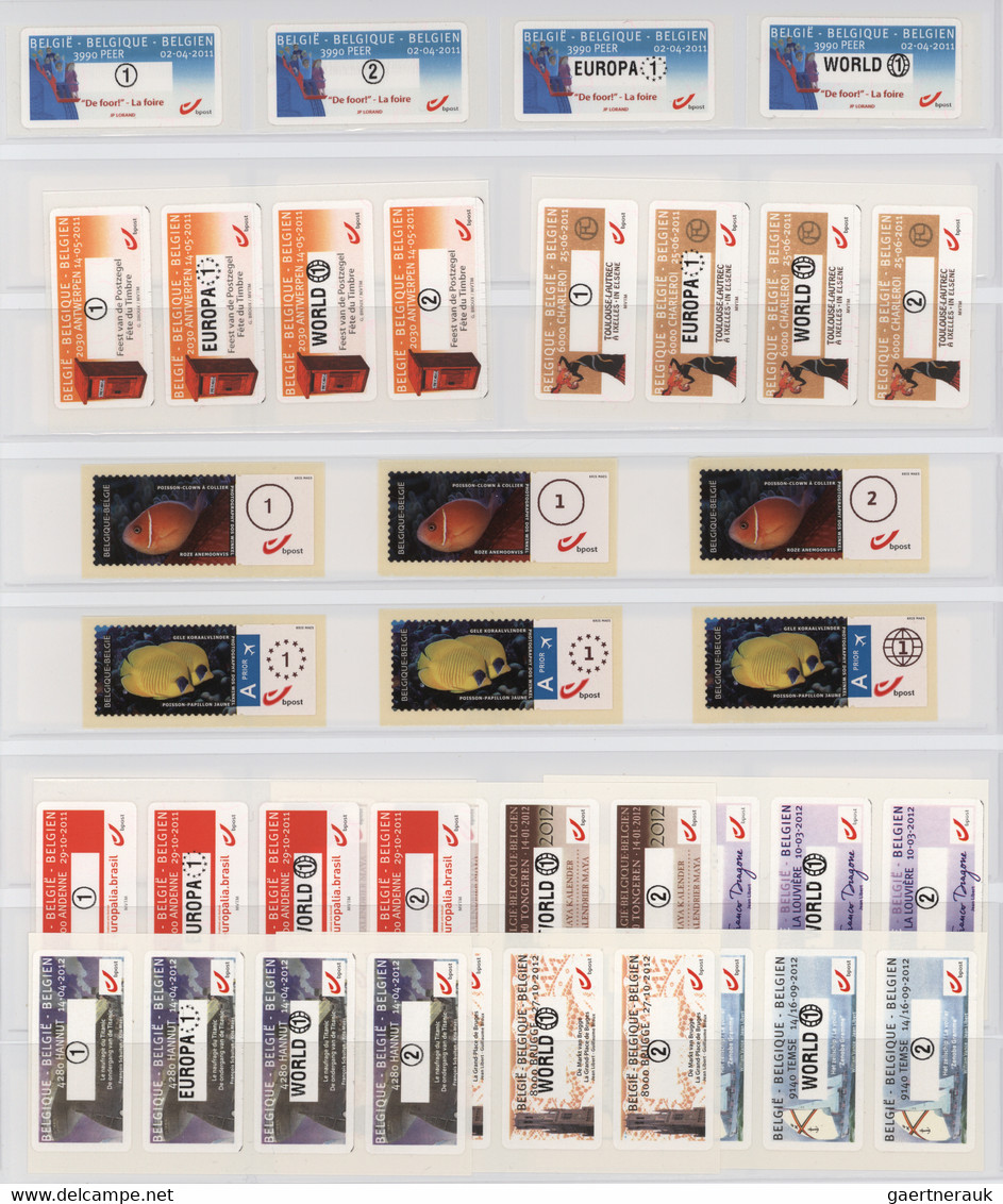 Belgien - Automatenmarken: 1980/2012, comprehensive MNH resp. neatly postmarked collection of apprx.