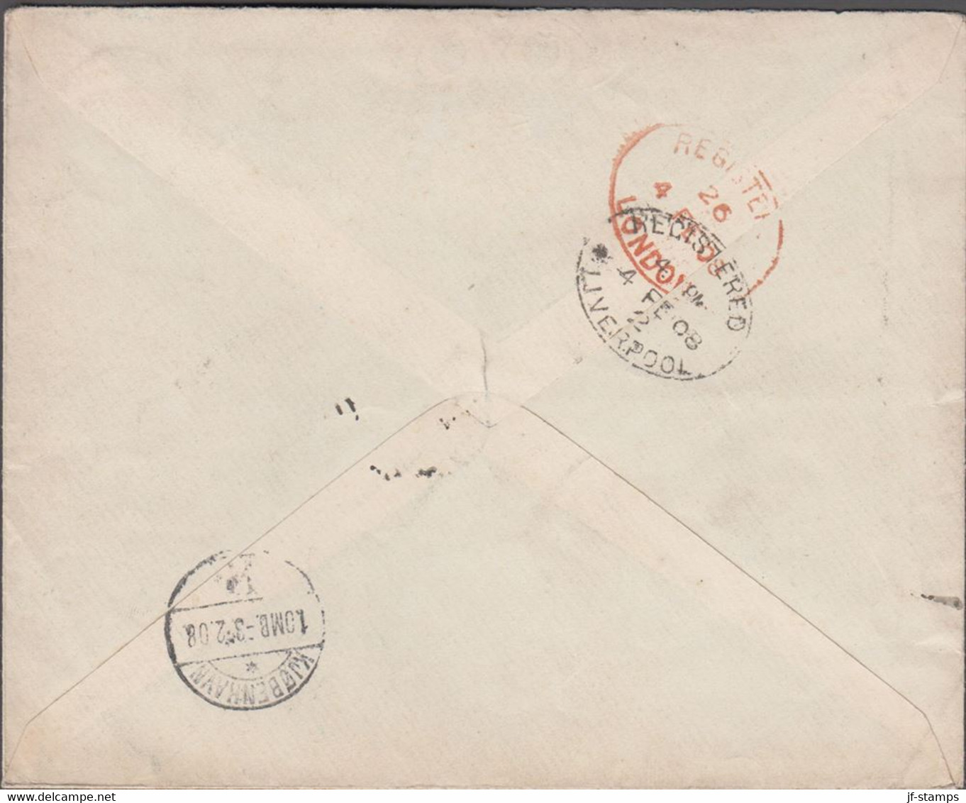 19108. DANMARK.  5 øre Envelope + 5 + 25 øre Frederik VIII On Recommended Envelope Ca... (Michel 56+) - JF424960 - Lettres & Documents