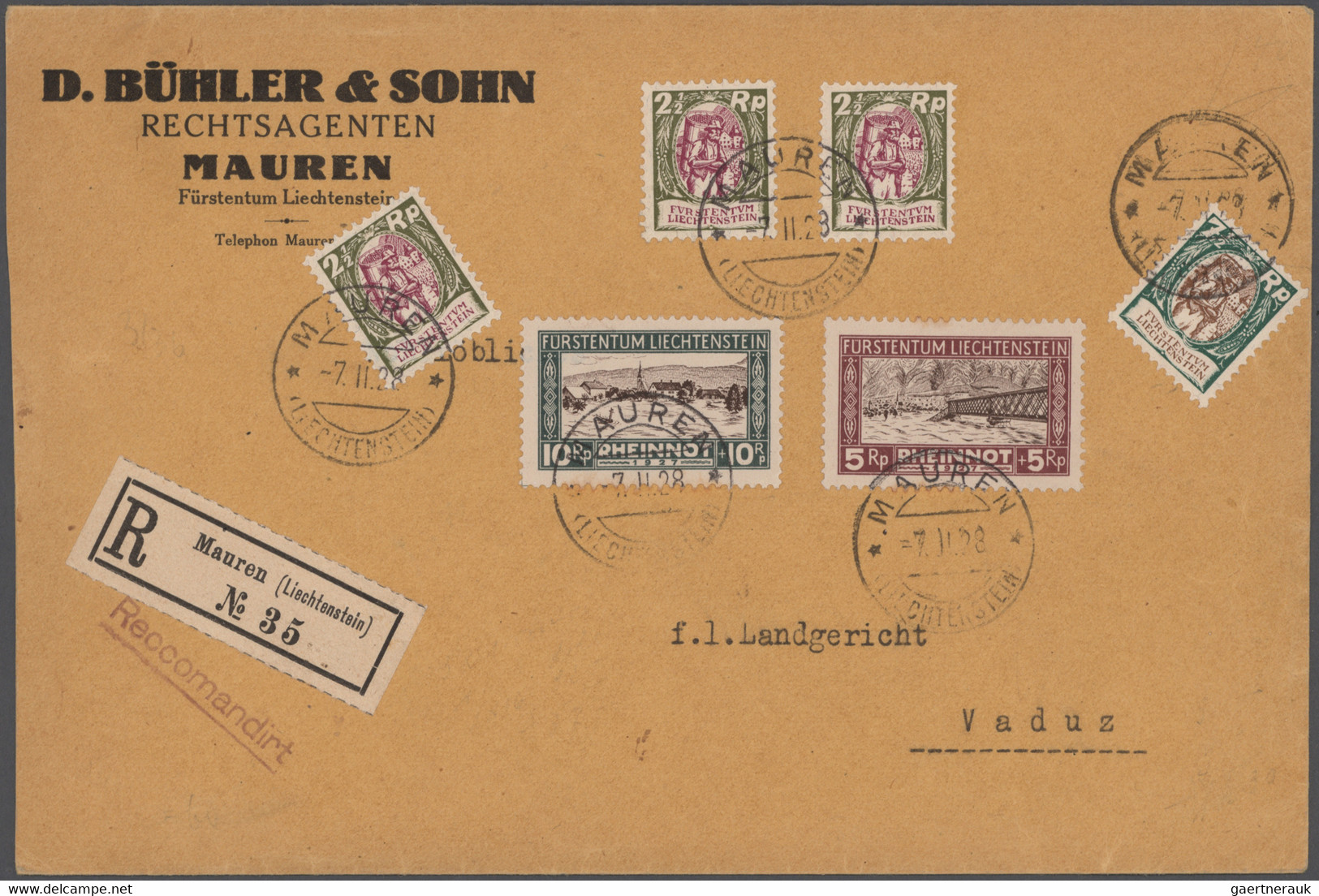 Liechtenstein: 1926/1936, Sammlung Von Ca. 53 Briefen Und Karten Mit Etlichen Interessanten Frankatu - Verzamelingen