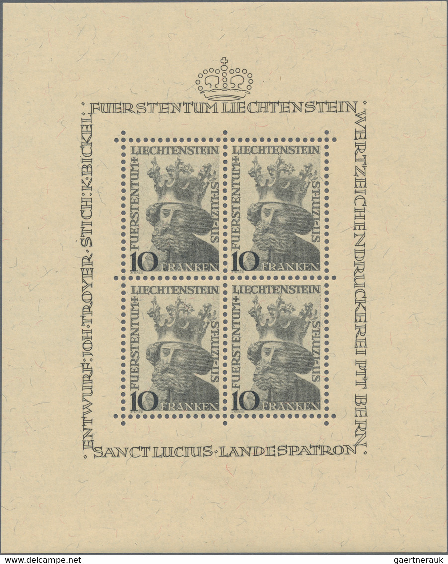 Liechtenstein: 1946, Hl. Lazius, Fünf Kleinbogen á Vier Marken, Tadellos Postfrisch, Michel 1750,- € - Verzamelingen