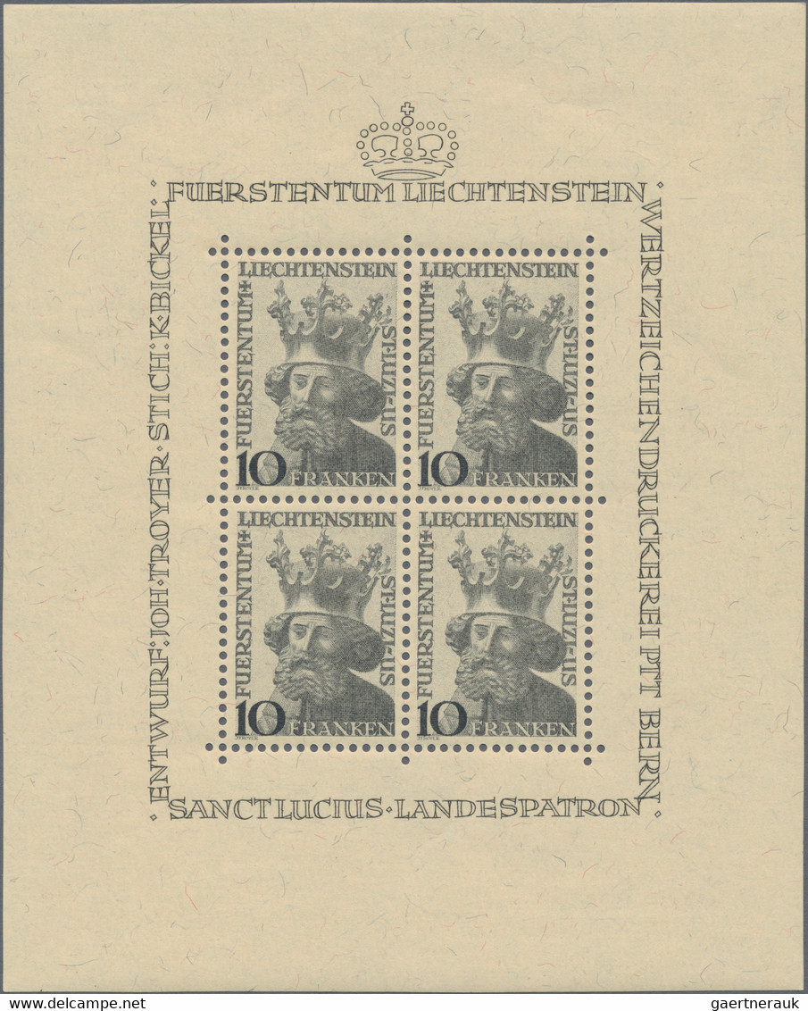 Liechtenstein: 1946, Hl. Lazius, Fünf Kleinbogen á Vier Marken, Tadellos Postfrisch, Michel 1750,- € - Verzamelingen