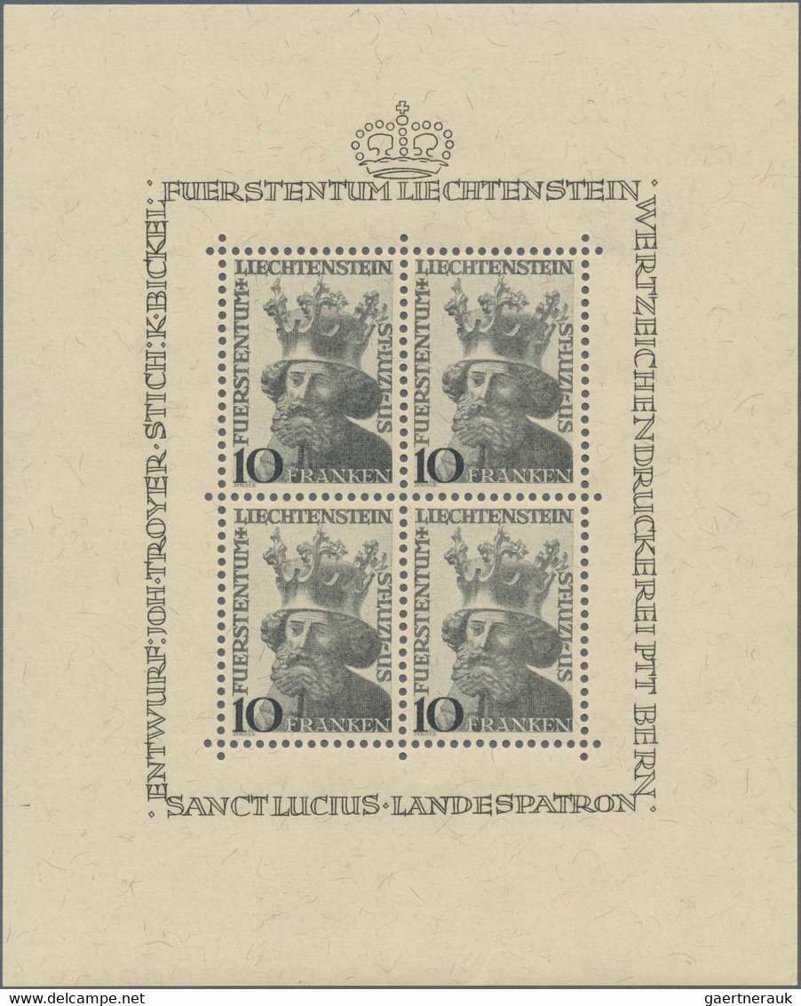 Liechtenstein: 1946, Hl. Lazius, Fünf Kleinbogen á Vier Marken, Tadellos Postfrisch, Michel 1750,- € - Verzamelingen